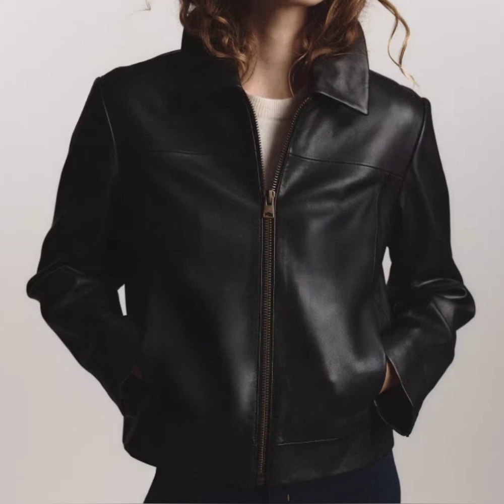 Quince Black Leather Jacket